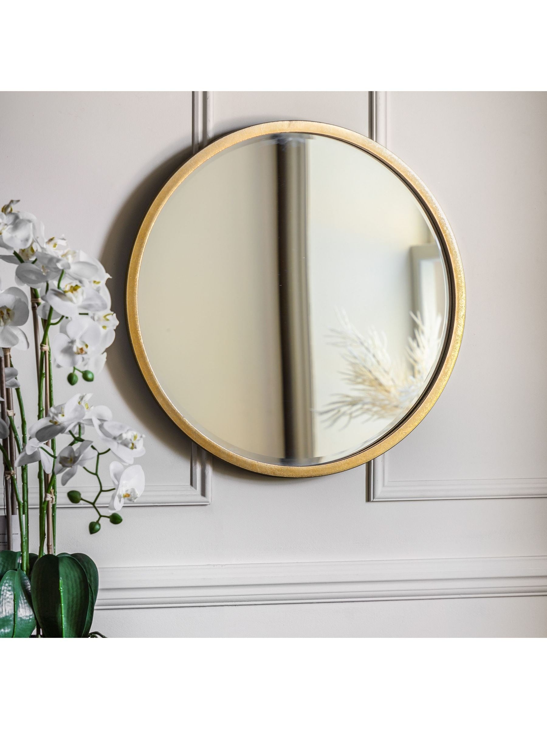 Gallery Home Black Ashford Antique Round Mirror 60cm, UK version
