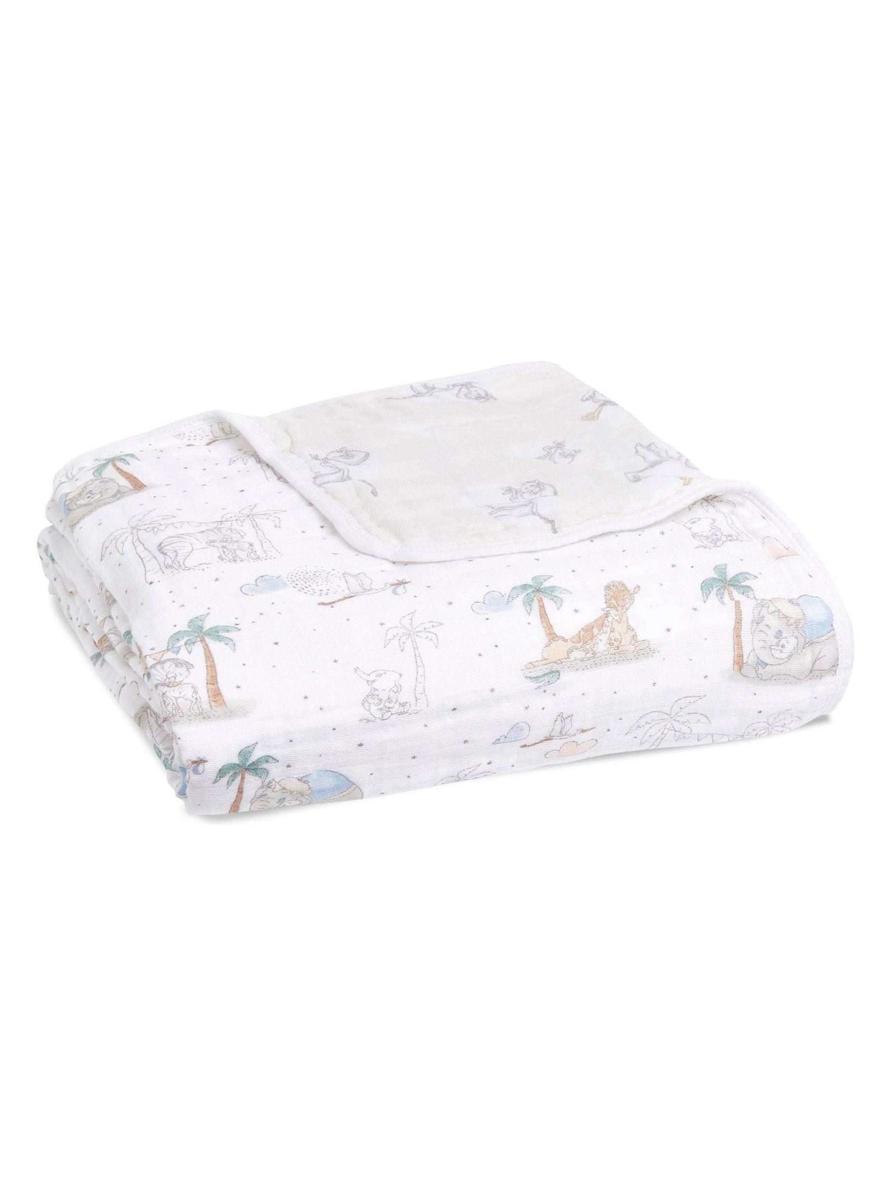 Aden + Anais white cotton baby blanket 120cm - British product