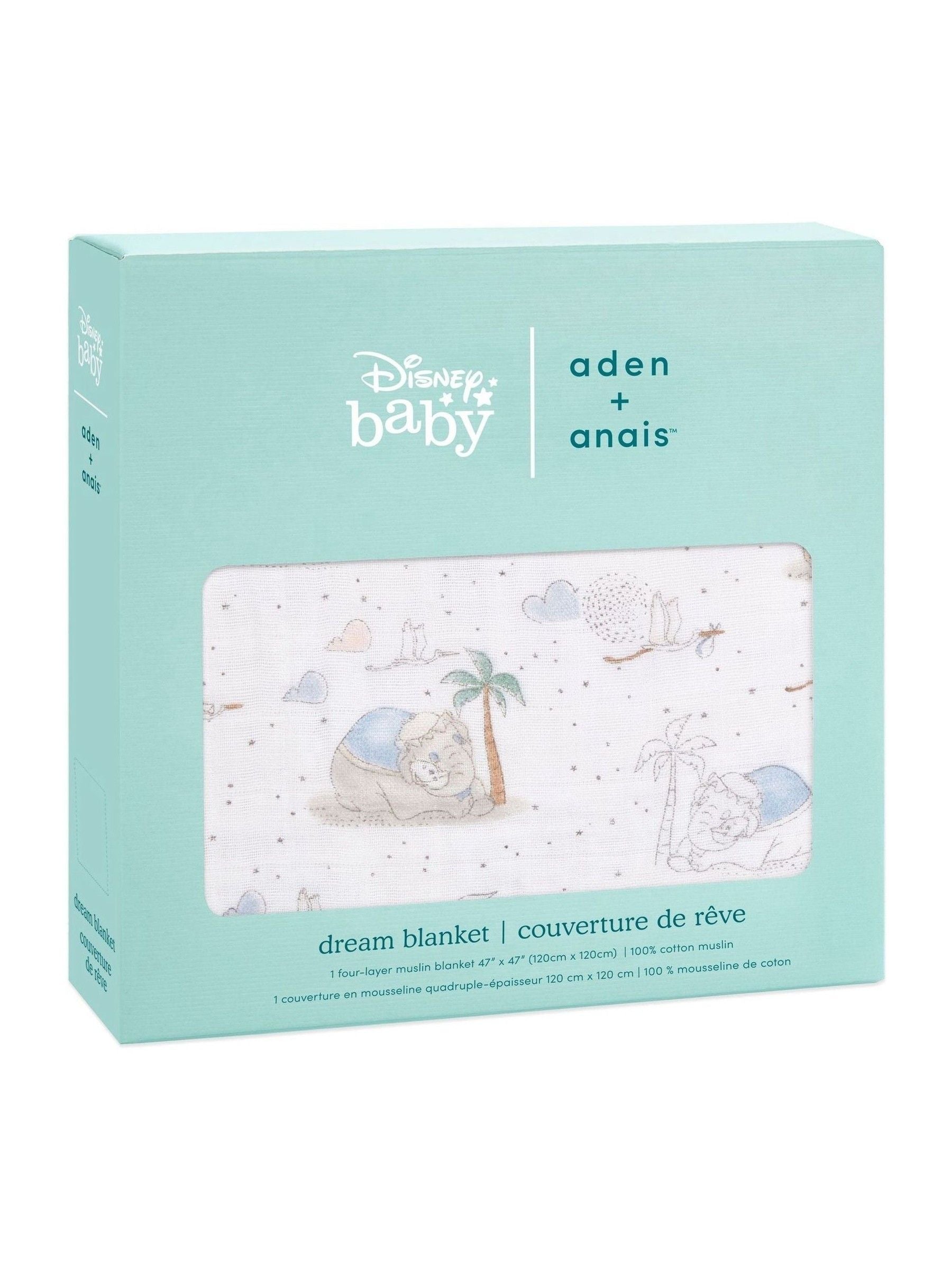 Aden + Anais white cotton baby blanket 120cm - British product