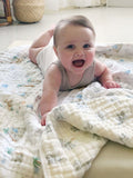 Aden + Anais white cotton baby blanket 120cm - British product