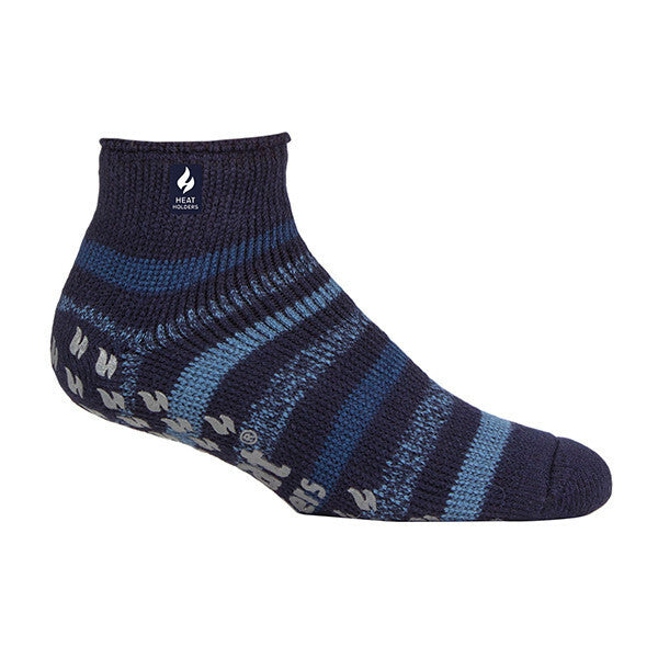 Heat Holders Mens Ankle Thermal Slipper Socks 6-11 UK GOODS Superdrug Blue Stripe  