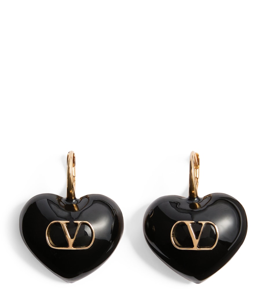 Valentino Garavani enamel Coeur Royal earrings H2.5cm x W3.5cm (British brand)