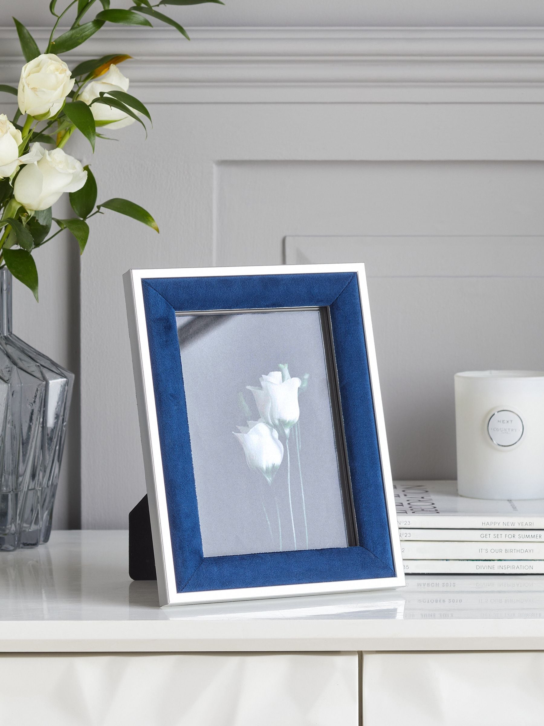 Navy Velvet Picture Frame