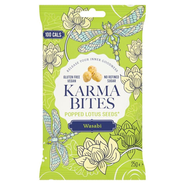 Karma Bites Popped Lotus Seeds Wasabi   25g