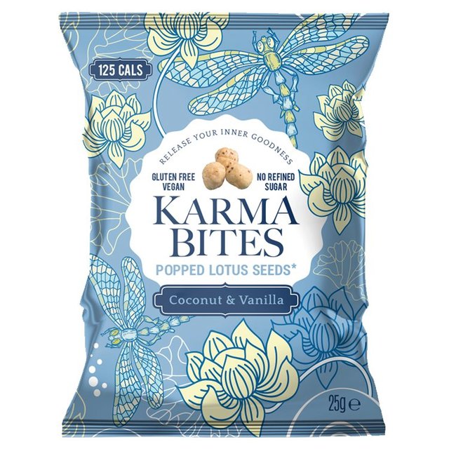 Karma Bites Popped Lotus Seeds Coconut   25g GOODS M&S   