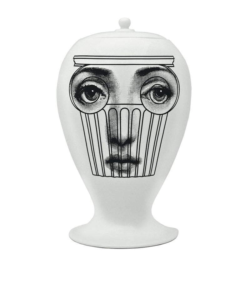 Fornasetti Capitello vase with portrait and column design - British product