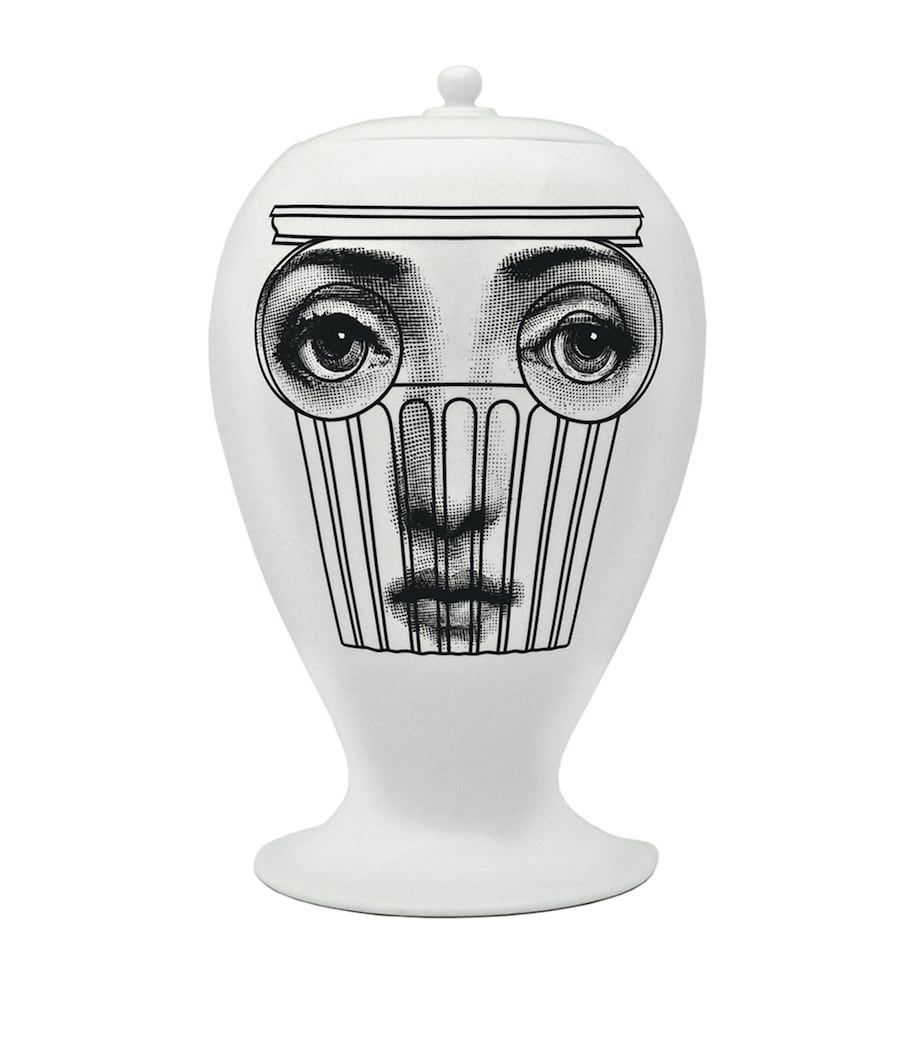 Fornasetti Capitello vase with portrait and column design - British product