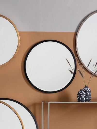 Next Gallery Home Black Ashford Antique Round Wall Mirror 60cm- Buy online at McGrocer