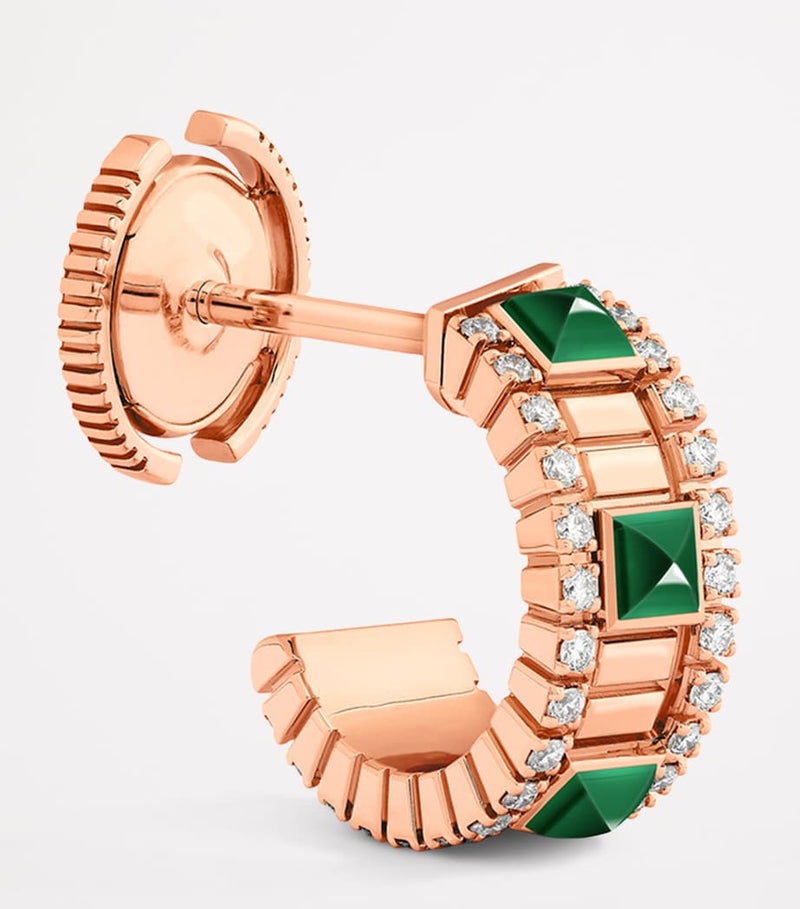MARLI New York mini rose gold diamond agate hoop earrings, UK version