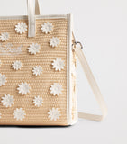 MC2 Saint Barth kids straw Vivian daisy tote bag (British brand)