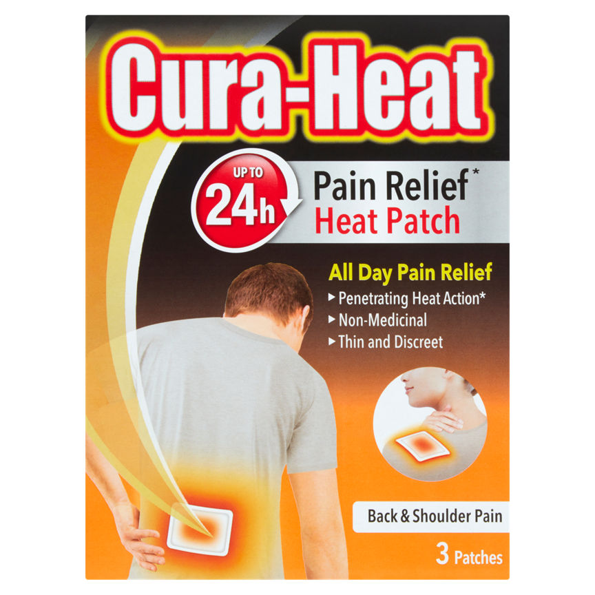 Cura-Heat Heat Back & Shoulder Pain Relief Pads 3 pack GOODS ASDA   