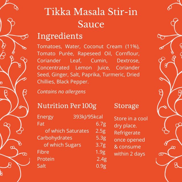 Bay's Kitchen Tikka Masala Low Fodmap Stir-in Sauce   260g GOODS M&S   