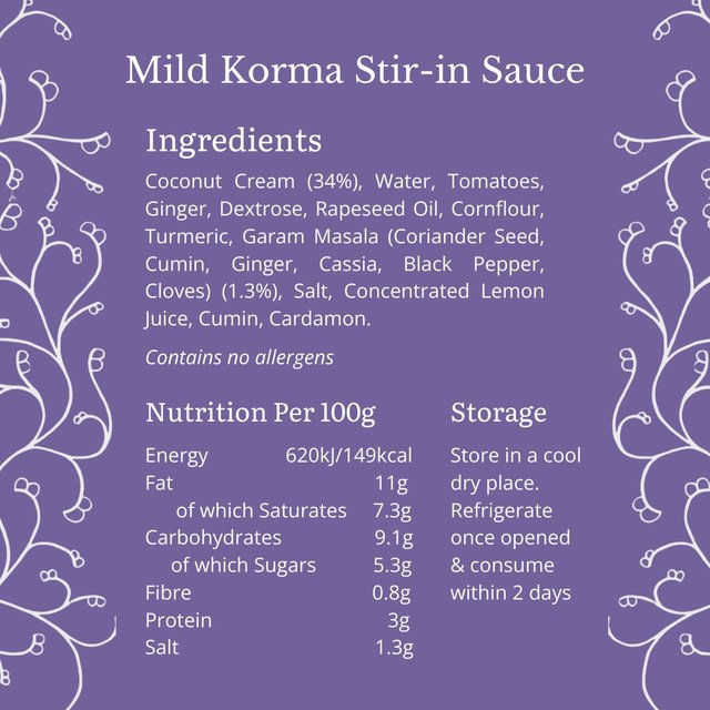 Bay's Kitchen Mild Korma Low Fodmap Stir-in Sauce   260g GOODS M&S   