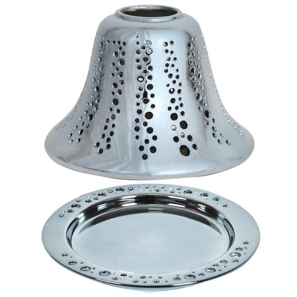 Metallic candle jar shade and tray set, imported from the UK
