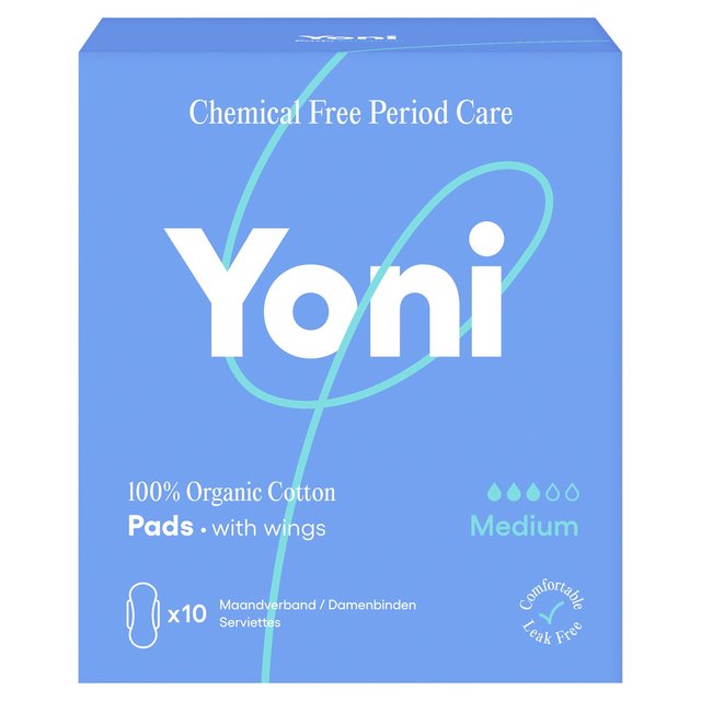 Yoni Organic Pads Medium   10 per pack