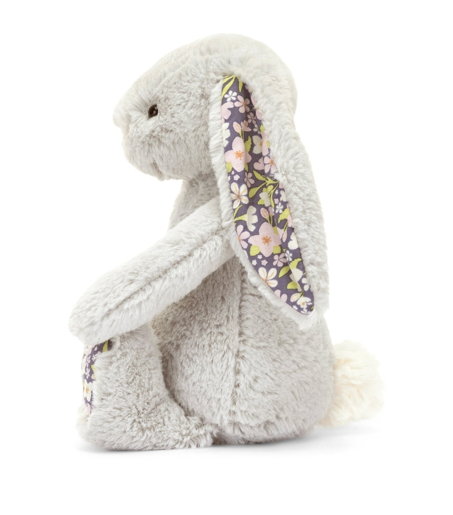 Jellycat Little Blossom Silver Bunny Bloom 18cm soft toy, imported from the UK
