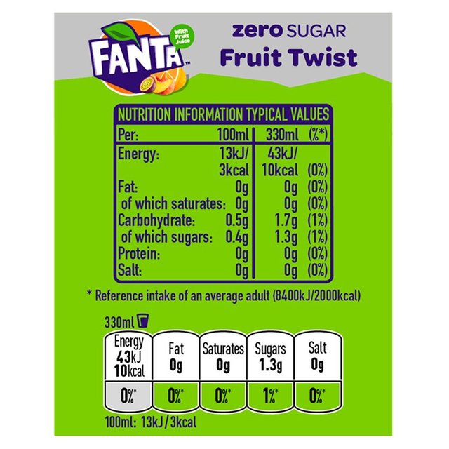 Fanta Zero Fruit Twist   8 x 330ml GOODS M&S   