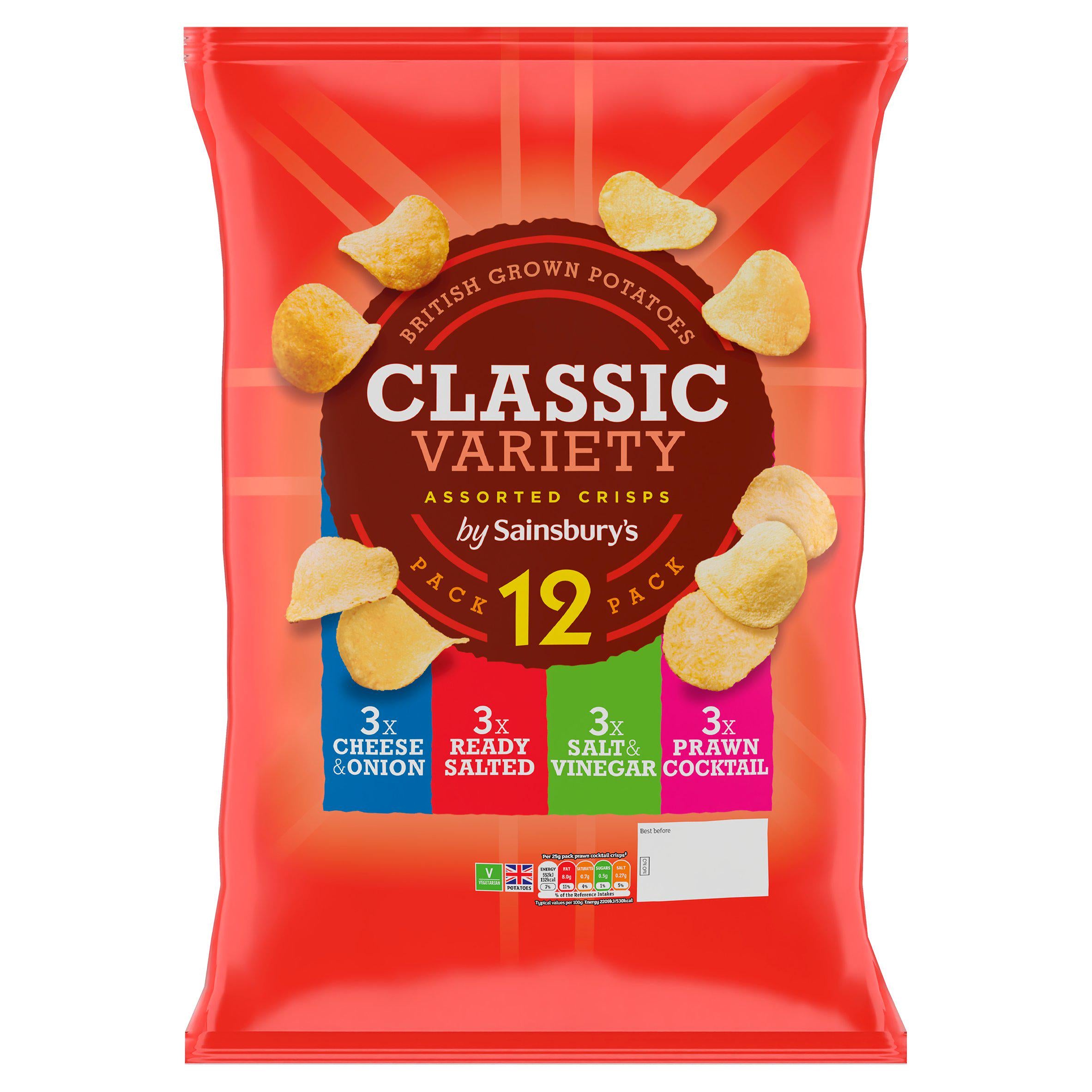 Sainsbury's Classic Variety Assorted Crisps 12x25g GOODS Sainsburys   