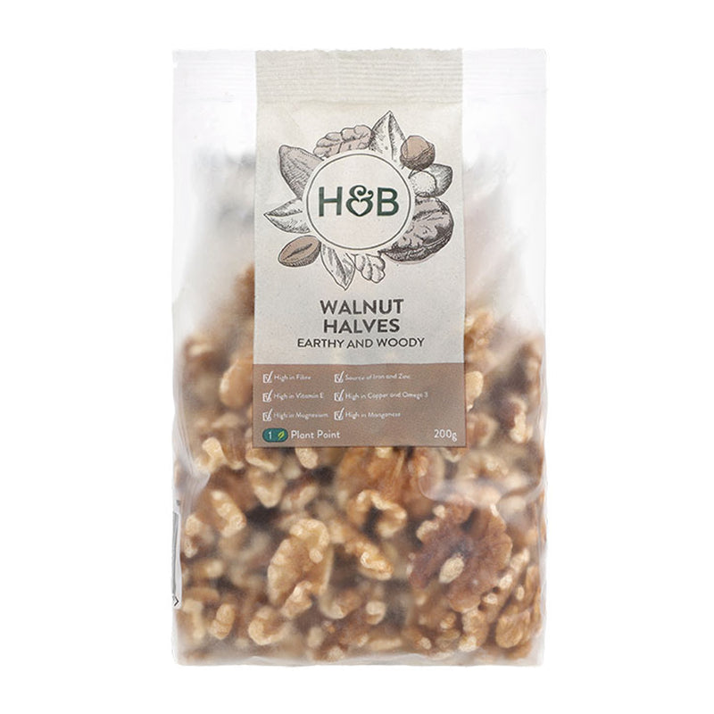 Holland & Barrett walnut halves 200g (British brand)
