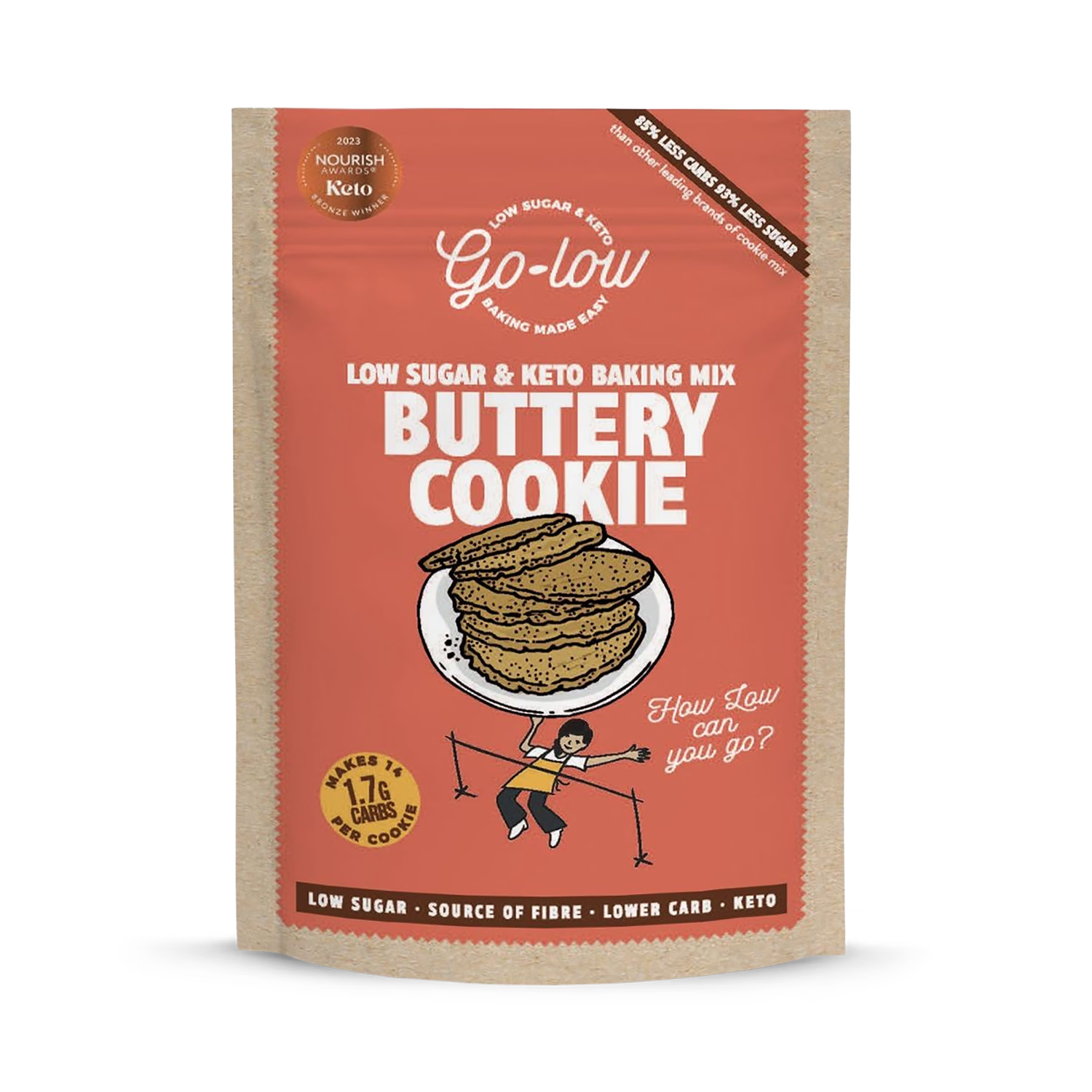 Go Low Buttery cookie mix low sugar keto gluten free 179g, UK version