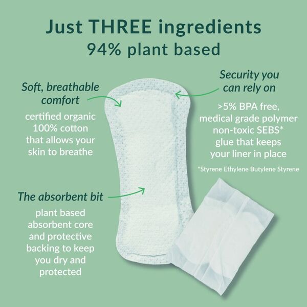 Natracare panty liners normal wrapped 90 count (British brand)