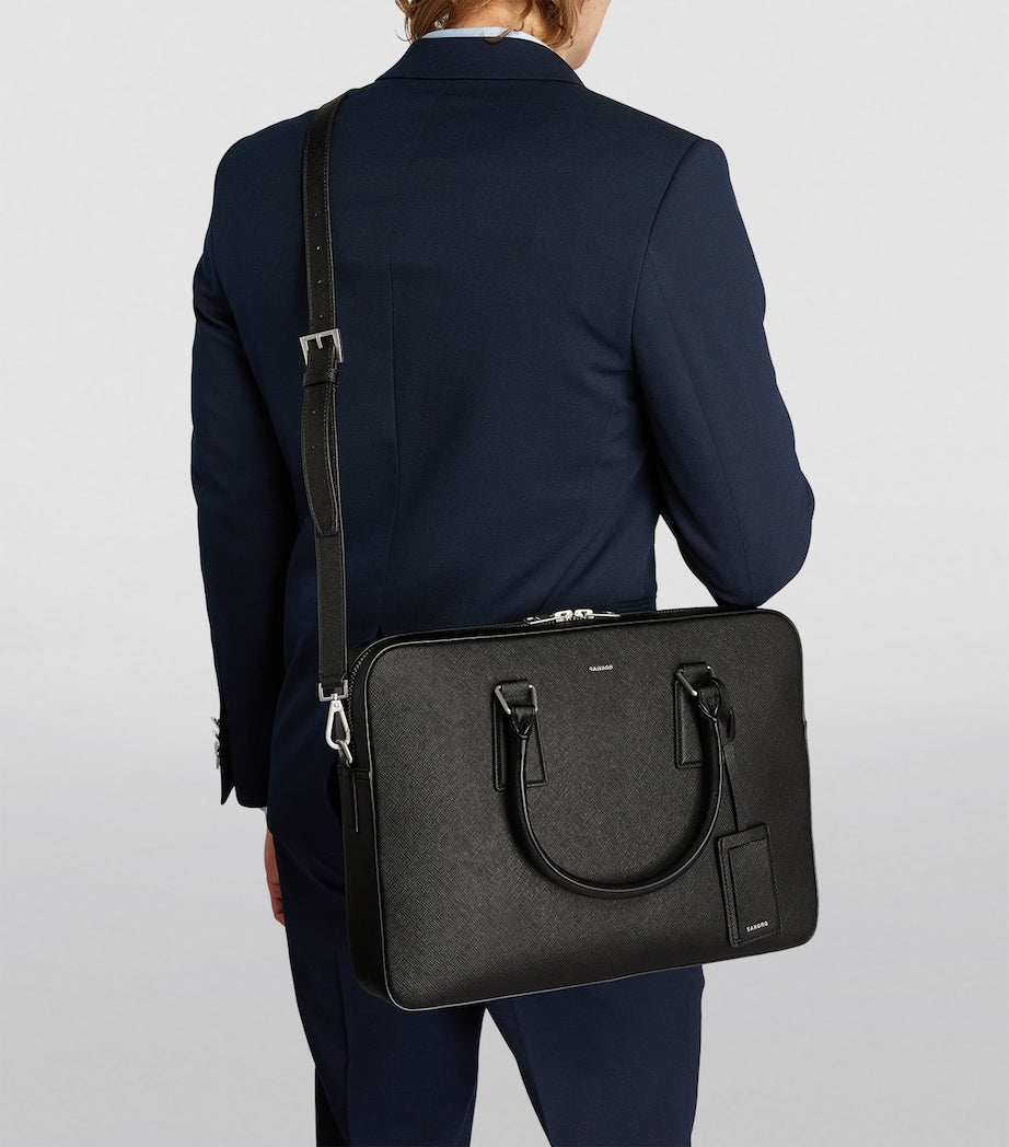 Sandro Paris leather slim briefcase (British brand)