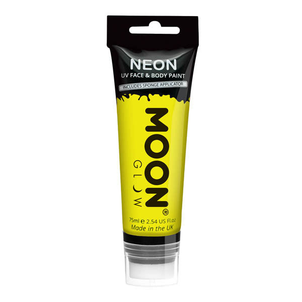 Moon Glow Neon UV Face Paint Yellow 75ml imported from the UK