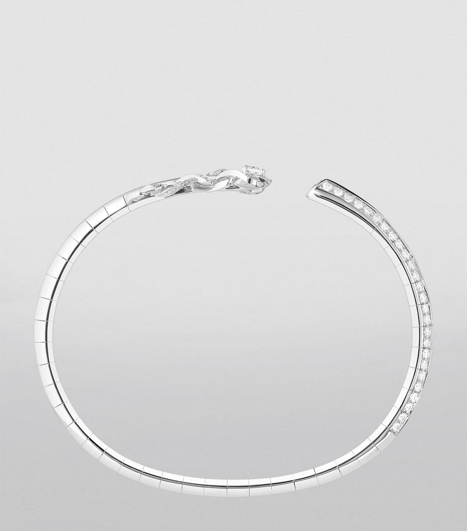 Boucheron white gold diamond Plume de Paon bracelet (British brand)
