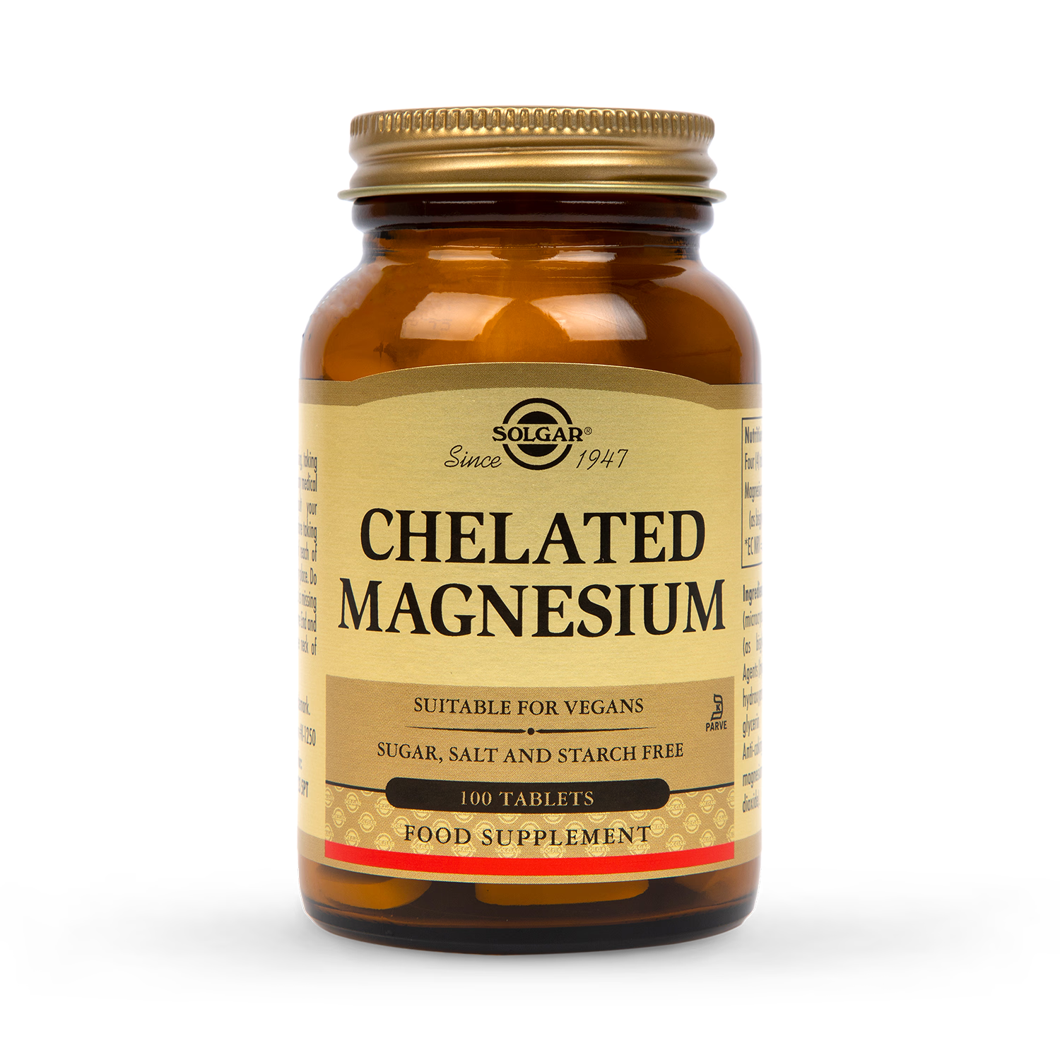 Solgar chelated magnesium tablets 100 pack (British brand)
