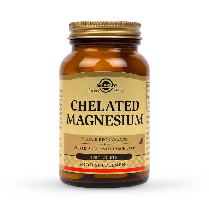 Solgar chelated magnesium tablets 100 pack (British brand)