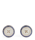 Tateossian stainless steel sapphire button cufflinks, UK version
