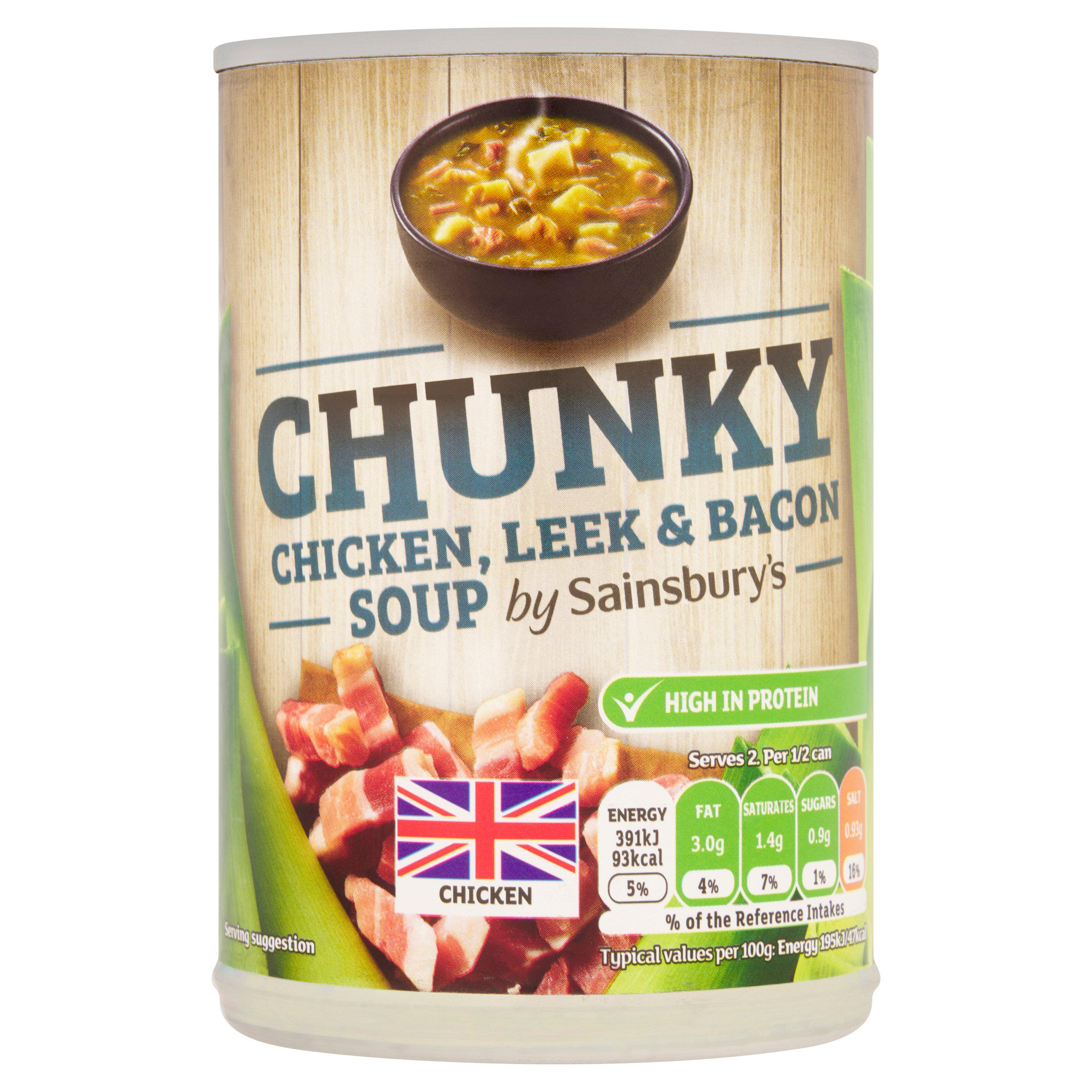 Sainsbury's Chunky Chicken, Leek & Bacon Soup 400g Instant snack & meals Sainsburys   