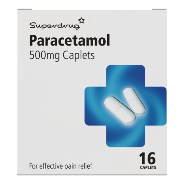 Superdrug Paracetamol 500mg Caplets X 16