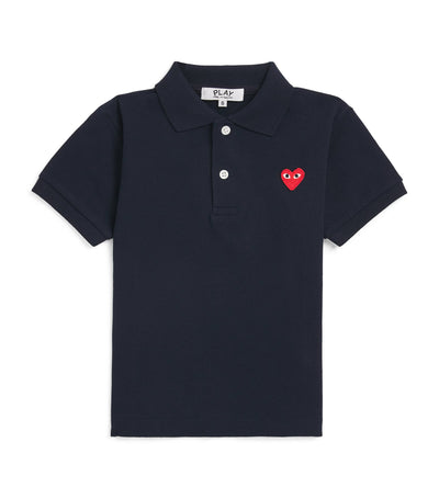 Comme Des Garçons Cotton Heart Logo Kids Polo Shirt (2-6 Years)