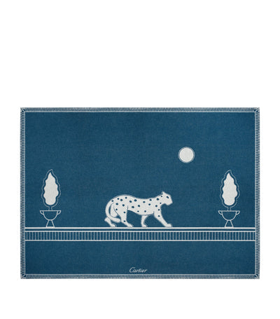 Harrods Cartier Merino Wool-Cashmere Panthère de Cartier Blanket 190cm x 140cm- Buy online at McGrocer