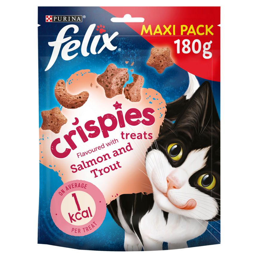 Felix Crispies Cat Treats Flavoured with Salmon and Trout Cat Food & Accessories ASDA   