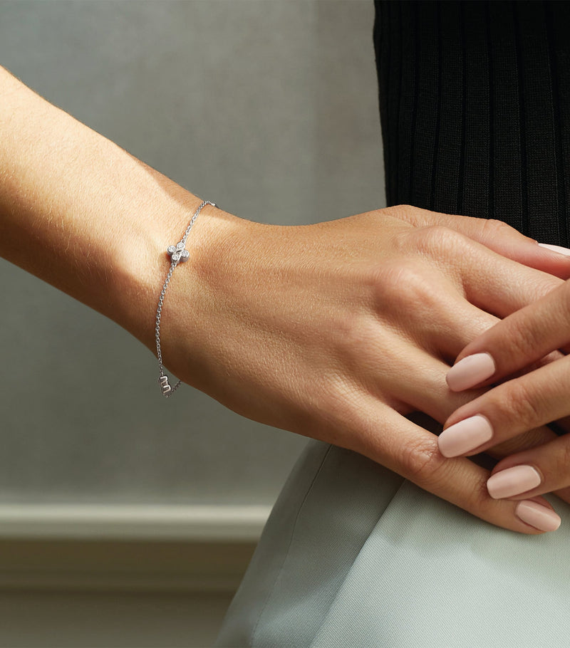 Boodles triple charm bracelet diamond white gold (British brand)
