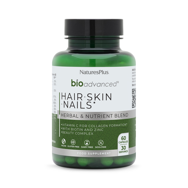 NaturesPlus BioAdvanced hair skin nails 60 capsules - British product
