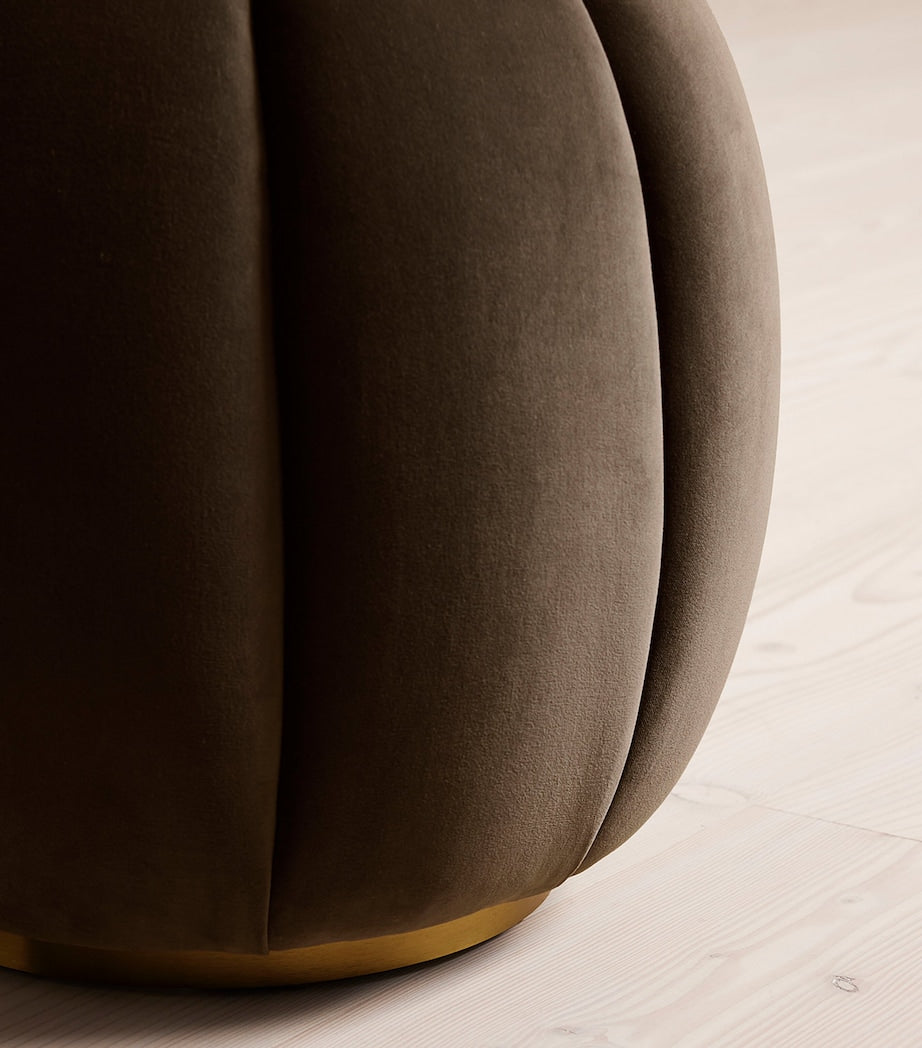 Soho Home velvet Sofia footstool, imported from the UK