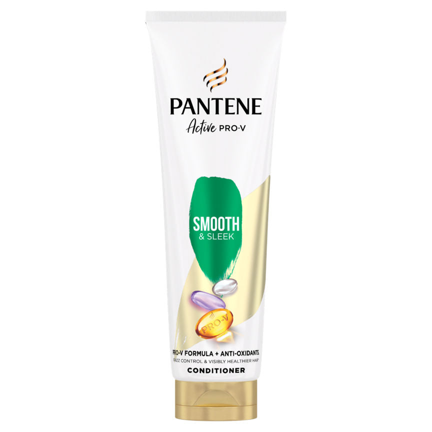 Pantene Pro-V Smooth & Sleek Hair Conditioner, 2x The Nutrients In 1 Use