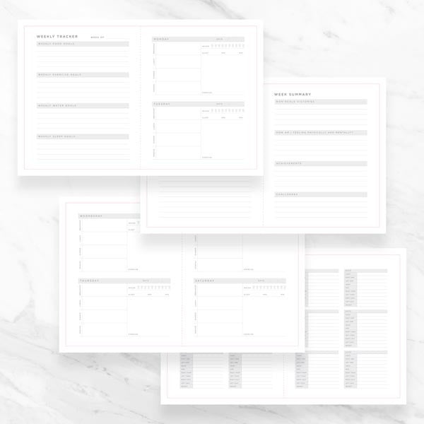 Myga Wellness Planner undated journal with gold foil edges - British product