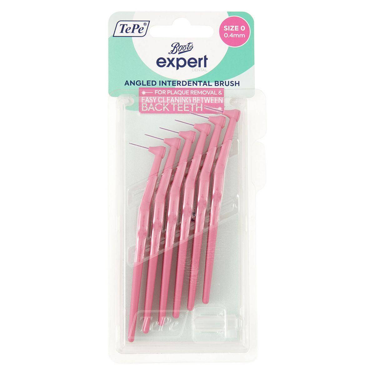 Boots Expert TePe Angled Interdental Brush Pink 0.4mm GOODS Boots   