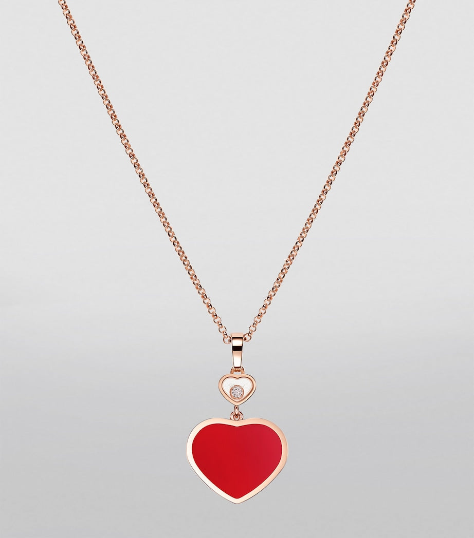 Chopard Happy Hearts pendant rose gold carnelian diamond, UK version