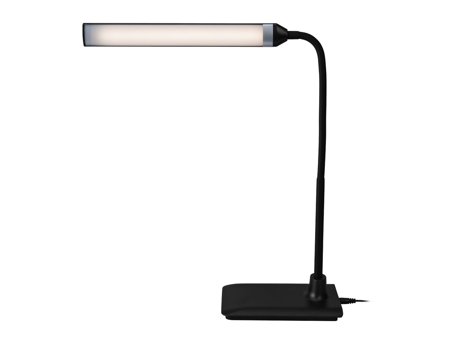 Black LED desk lamp with flexible arm, 32.5cm - British product