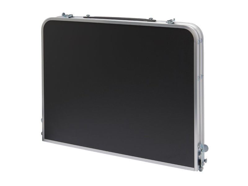 Compact folding camping table with carry handle, UK version