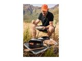 Compact folding camping table with carry handle, UK version