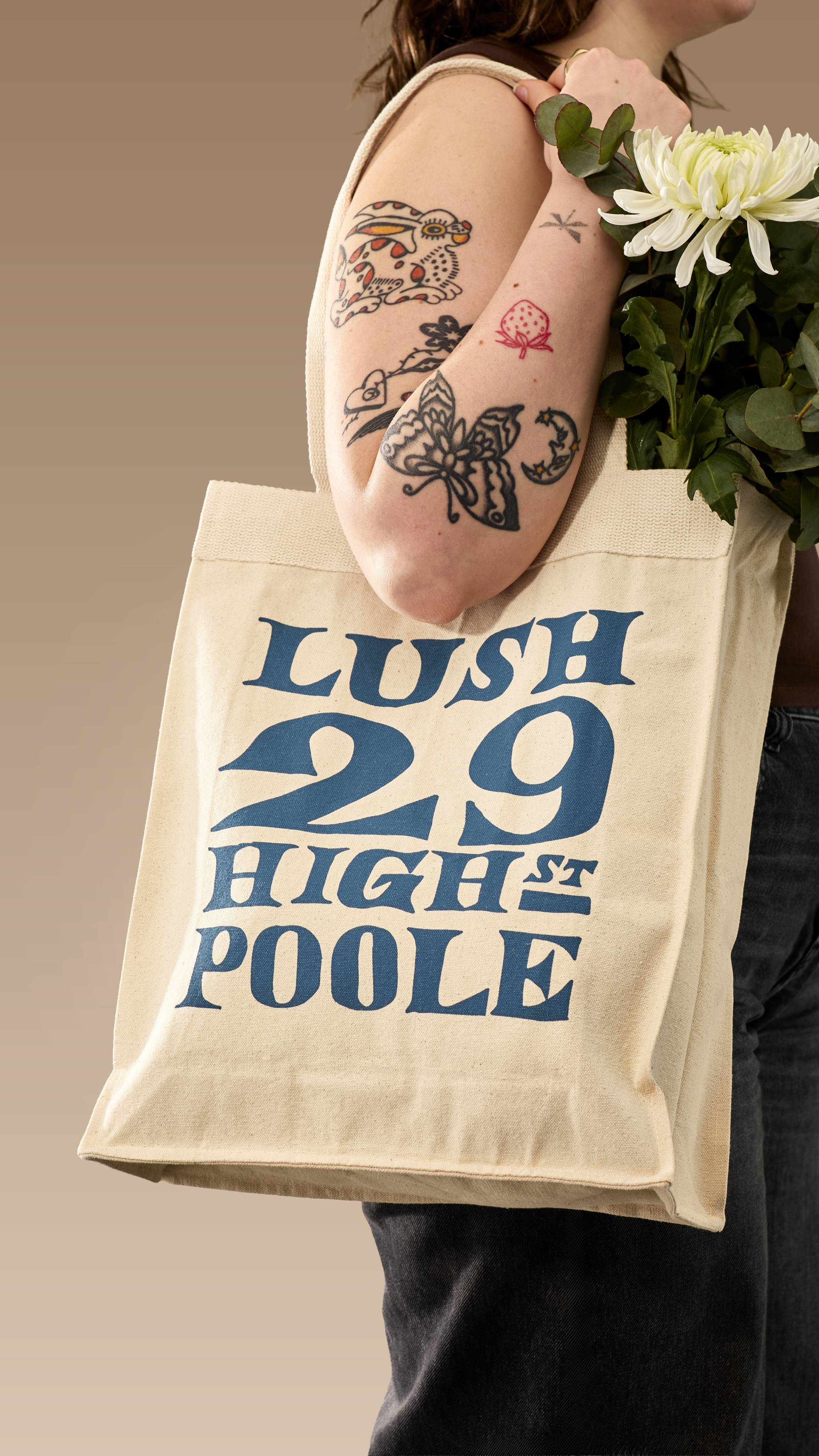 29 High Street organic cotton tote bag, (British brand)