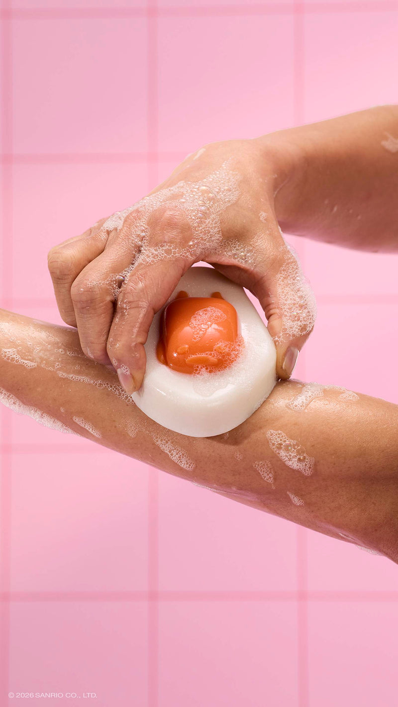 Lush Gudetama shower gummy with orange scent (British brand)