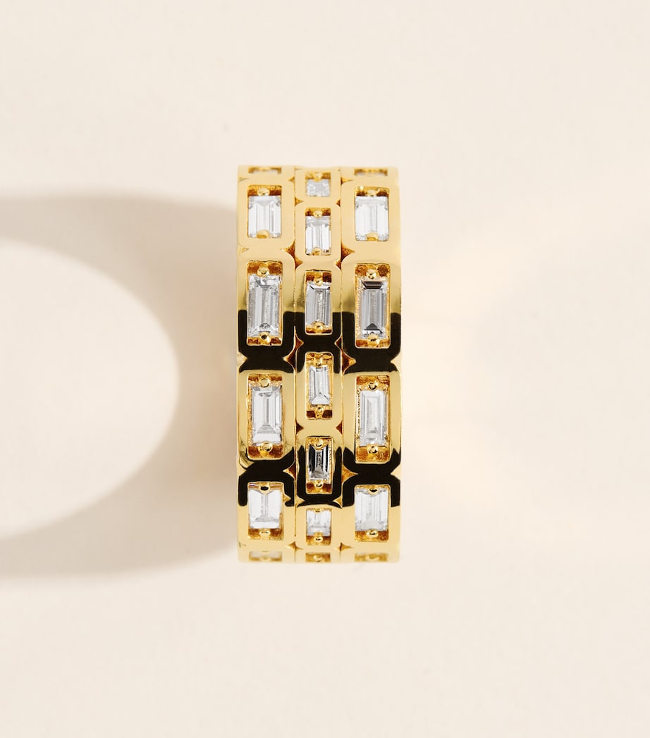 Suzanne Kalan triple eternity ring with baguette diamonds, UK version