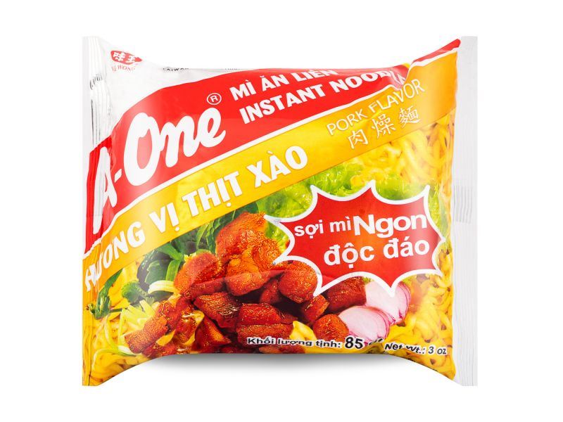 A-One Instant Noodles Pork Flavour, imported from the UK